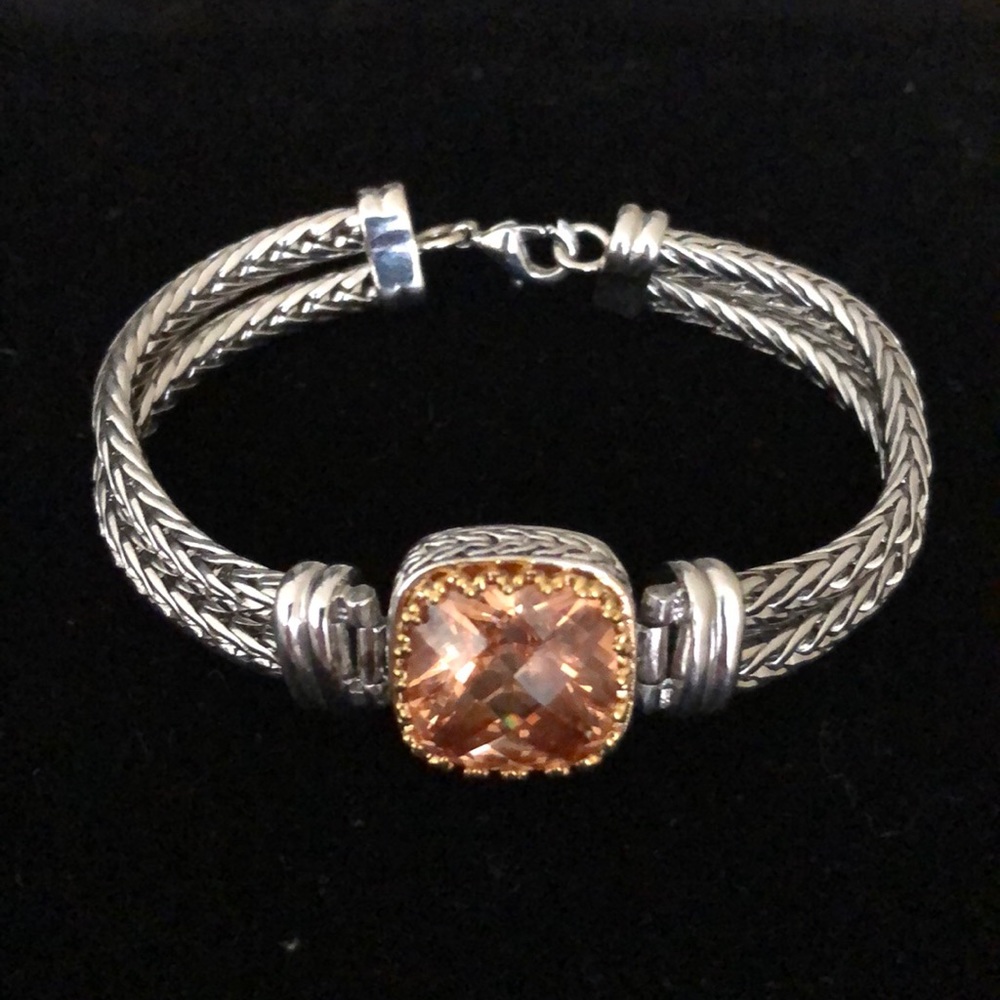 Silver and citrine bracelet